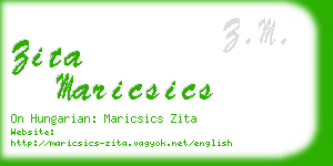 zita maricsics business card